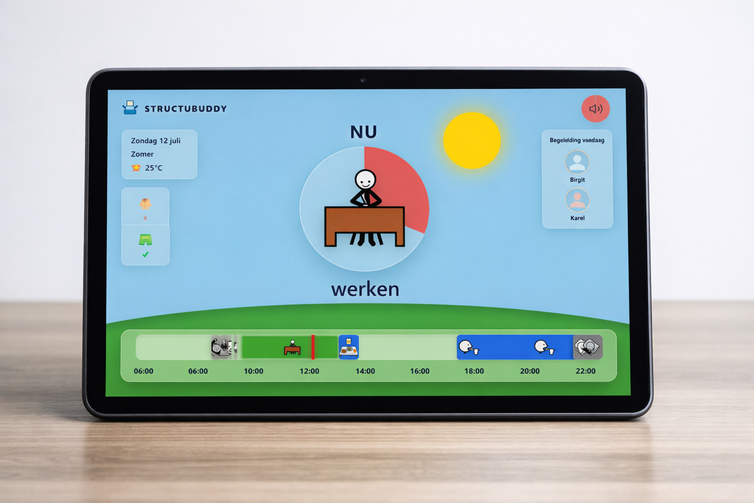 Tablet interface van Structubuddy
